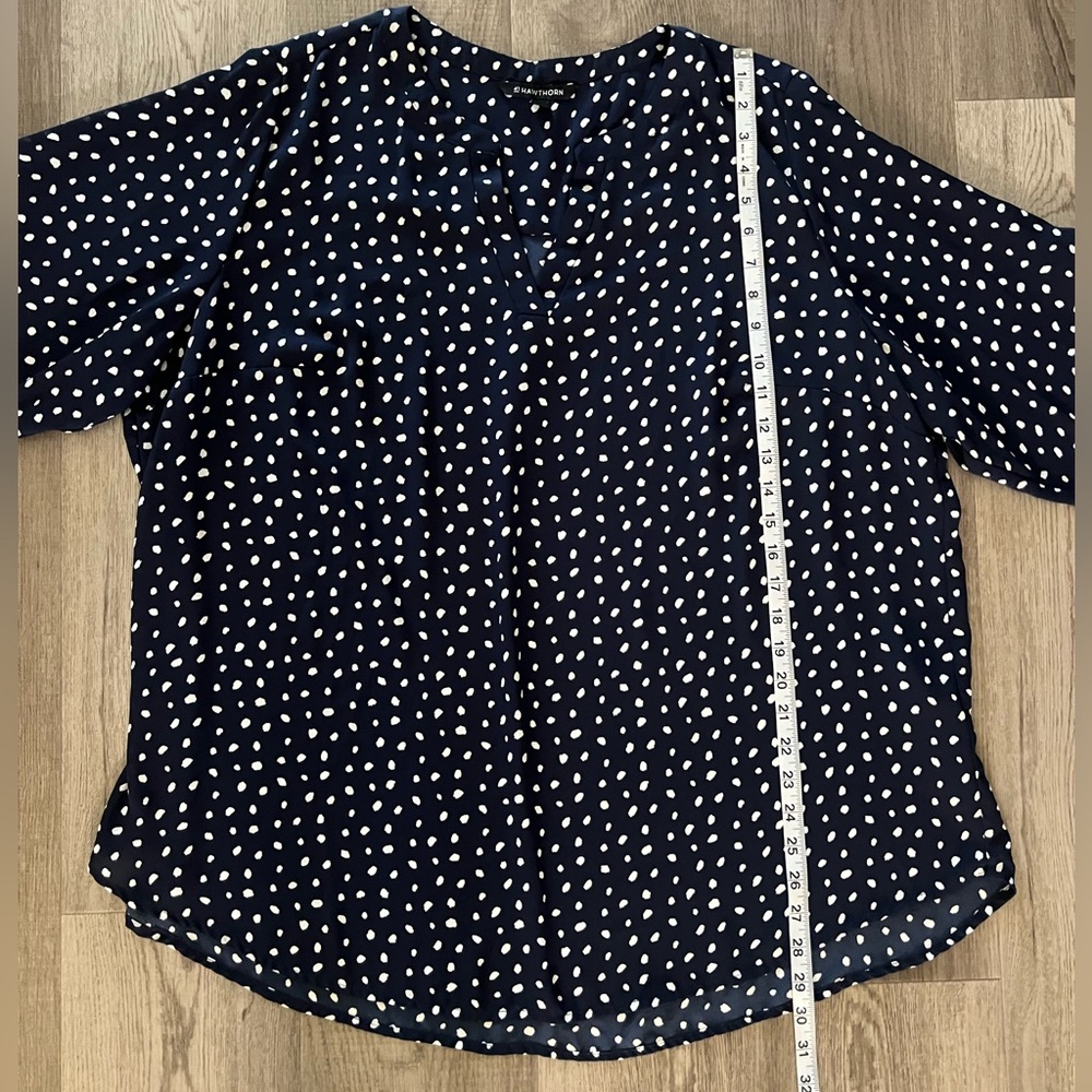 41 Hawthorn Navy and White Polka Dot Blouse - Picture 5 of 8